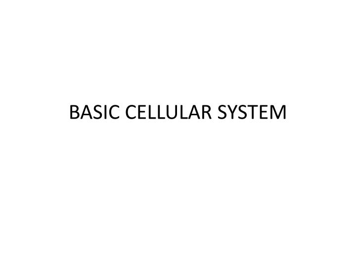 basic cellular system