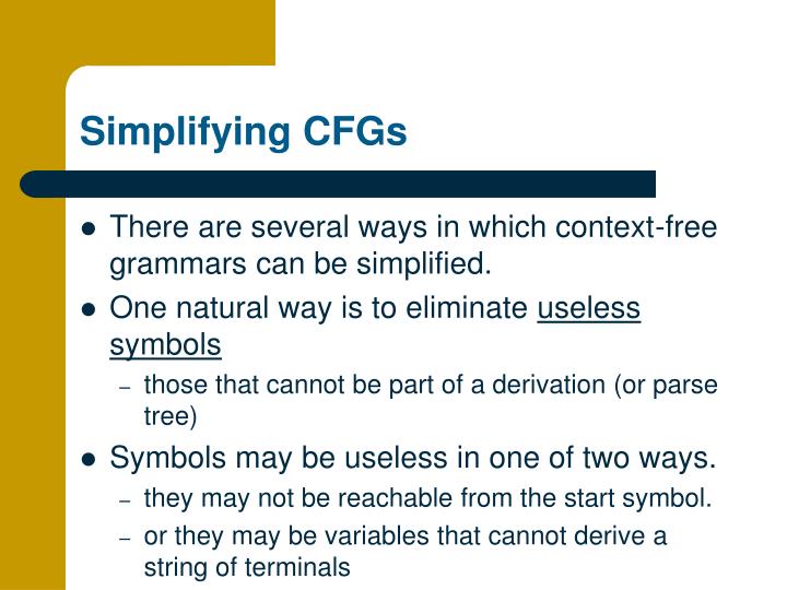 simplifying cfgs