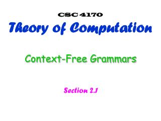 Context-Free Grammars