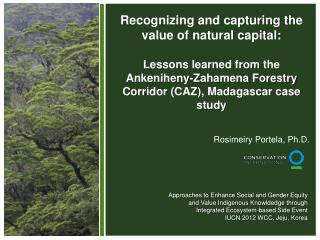 Recognizing and capturing the value of natural capital: