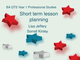 Short term lesson planning