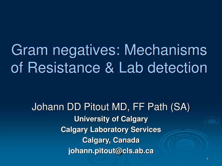 gram negatives mechanisms of resistance lab detection