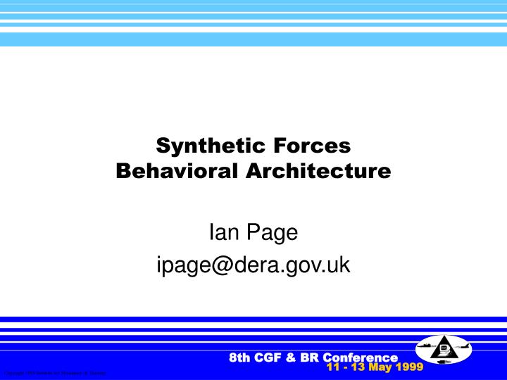 synthetic forces behavioral architecture