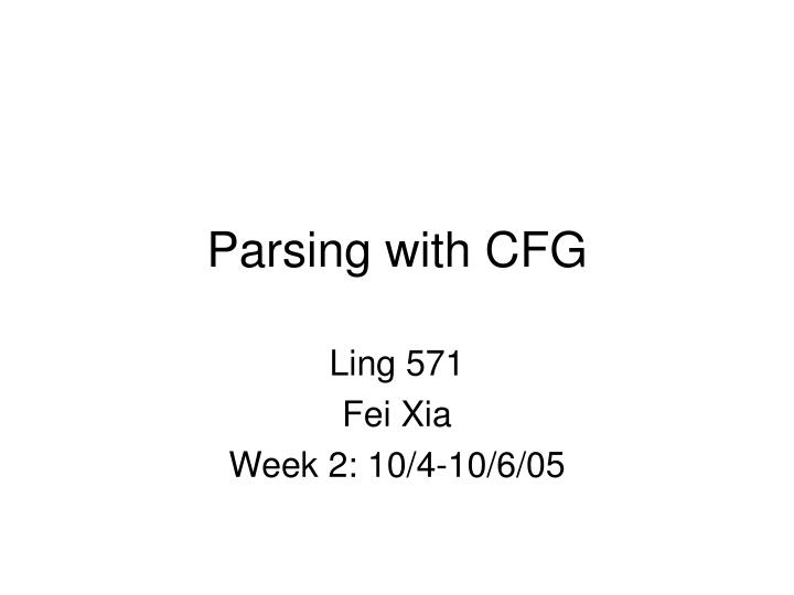 parsing with cfg