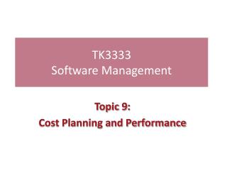 TK3333 Software Management
