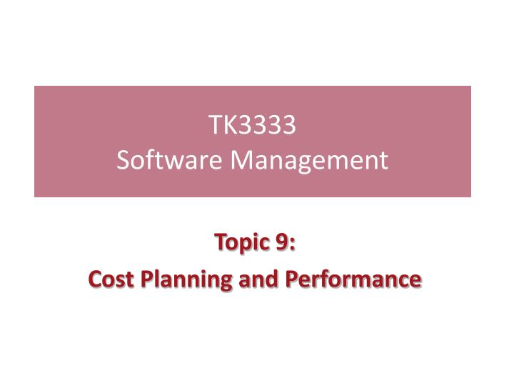 tk3333 software management