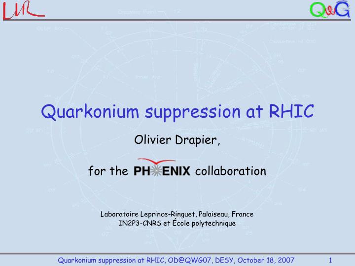 quarkonium suppression at rhic