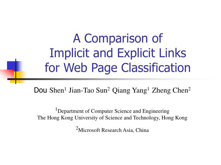 a comparison of implicit and explicit links for web page classification
