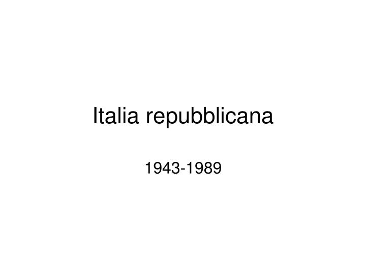 italia repubblicana