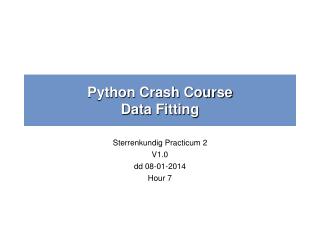 Python Crash Course Data Fitting