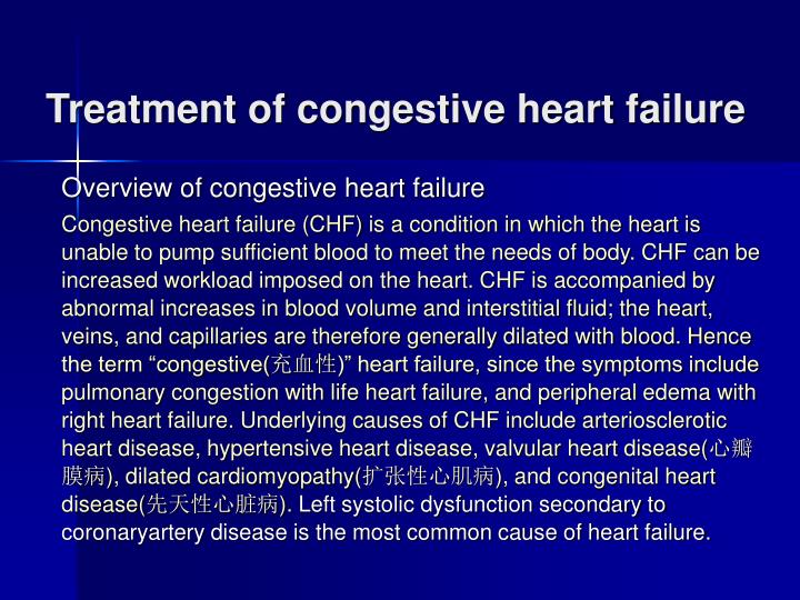 treatment of congestive heart failure