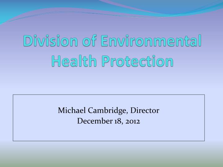 division of environmental health protection