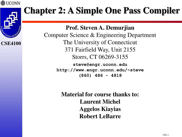 chapter 2 a simple one pass compiler