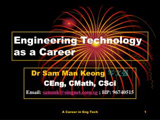 Engineering Technology as a Career