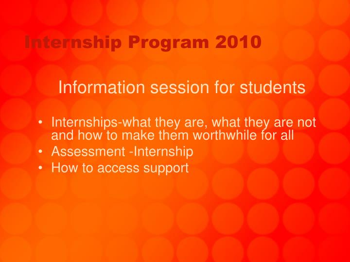 internship program 2010