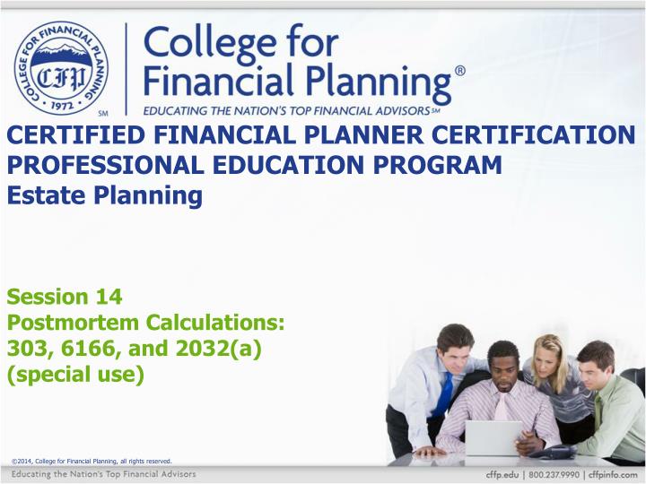 certified financial planner certification professional education program estate planning