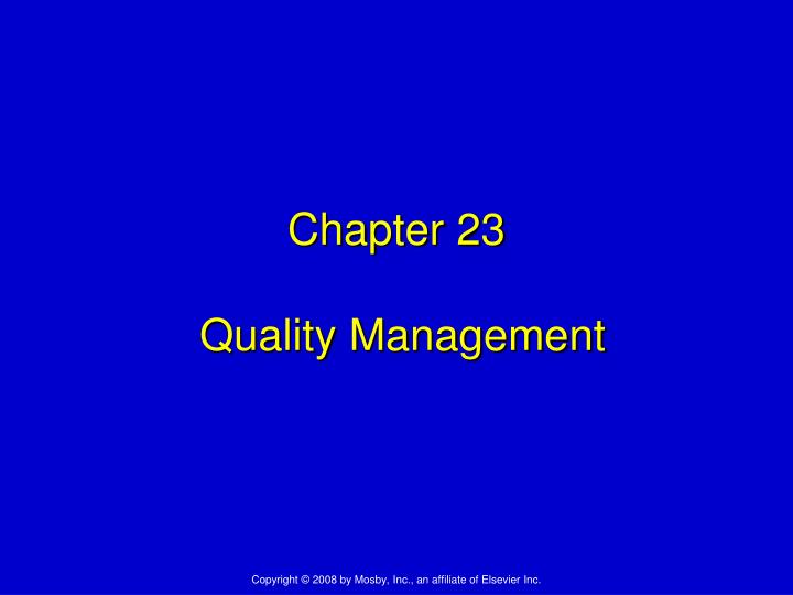 chapter 23 quality management