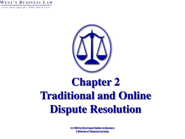chapter 2 traditional and online dispute resolution