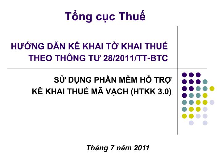 h ng d n k khai t khai thu theo th ng t 28 2011 tt btc