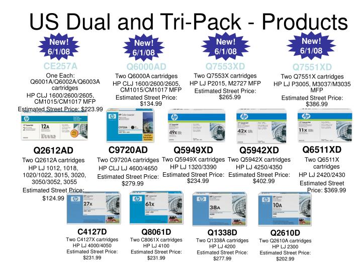 us dual and tri pack products