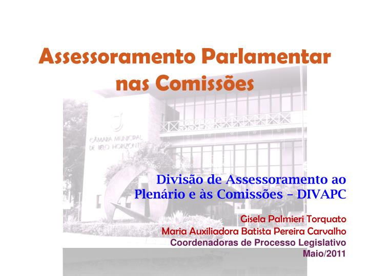assessoramento parlamentar nas comiss es