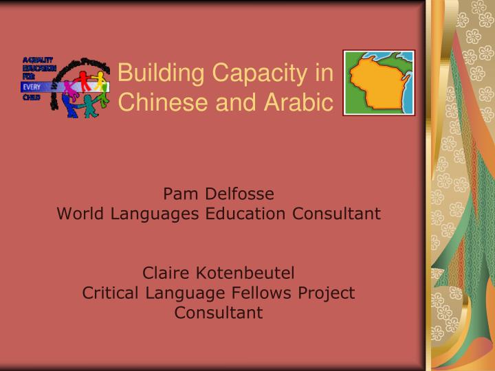 building capacity in chinese and arabic