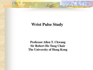 Wrist Pulse Study