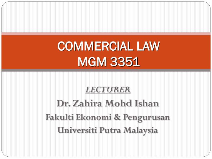 commercial law mgm 3351