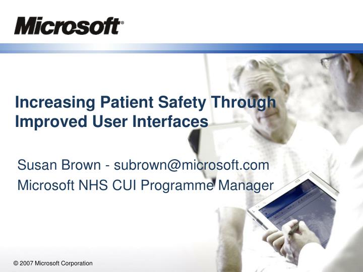 increasing patient safety through improved user interfaces