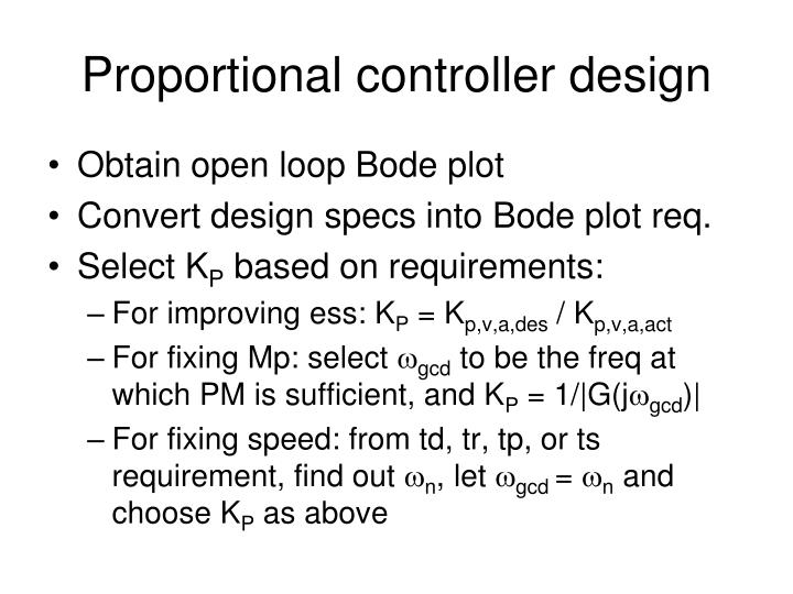 proportional controller design