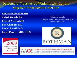 Outcome of Treatment of Patients with Culture Negative Periprosthetic Infection