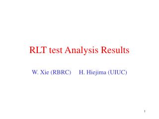 RLT test Analysis Results