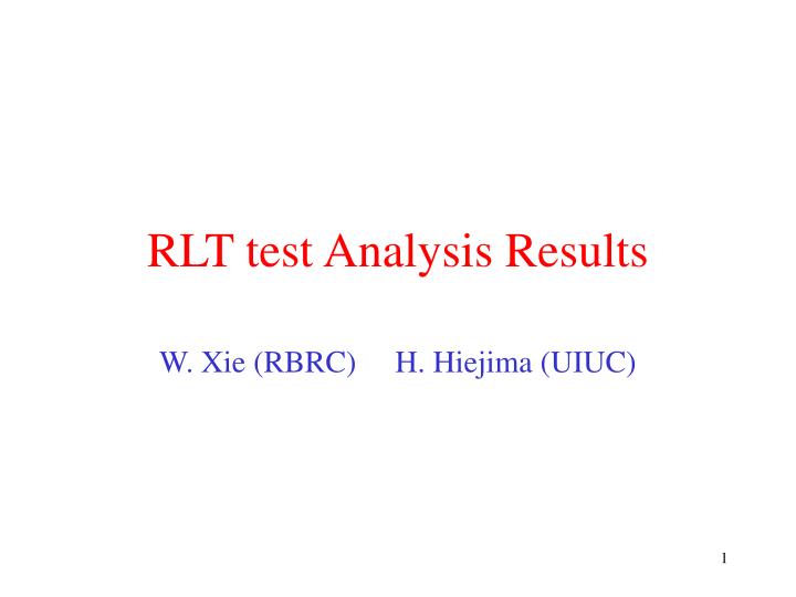 rlt test analysis results