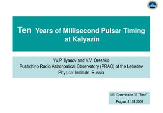 Ten Years of Millisecond Pulsar Timing at Kalyazin