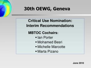 30th OEWG, Geneva