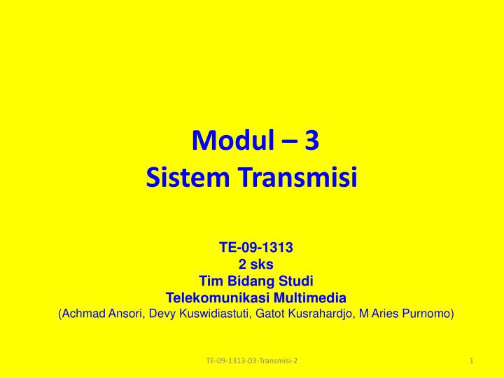 modul 3 sistem transmisi
