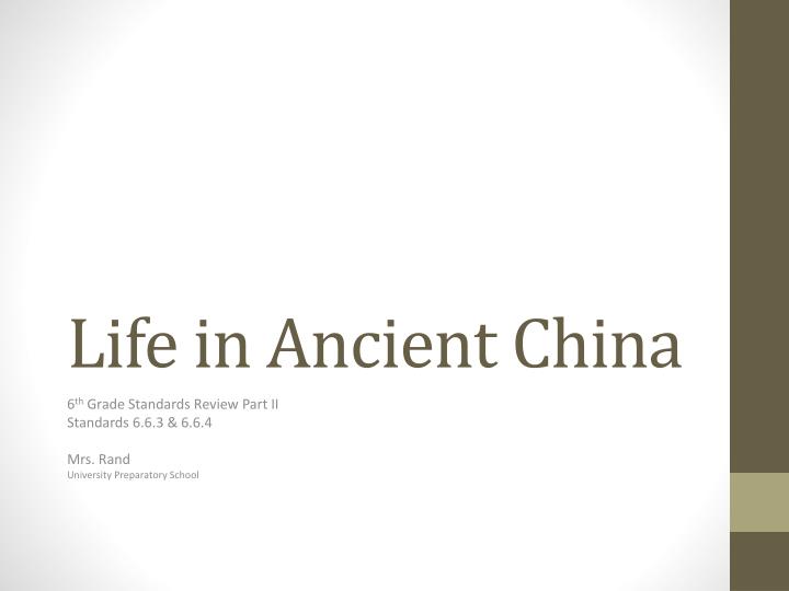 life in ancient china