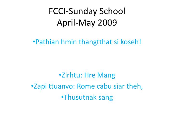 fcci sunday school april may 2009