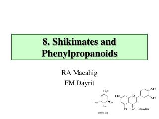 8. Shikimates and Phenylpropanoids