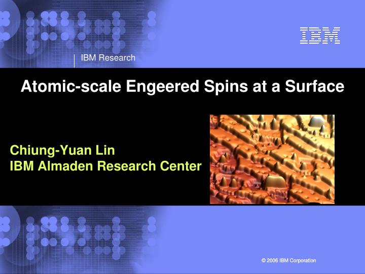 atomic scale engeered spins at a surface