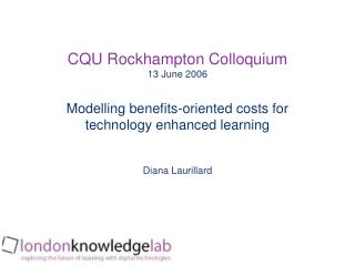 Modelling benefits-oriented costs for technology enhanced learning