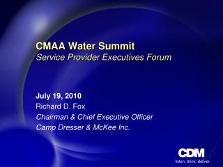 CMAA Water Summit Service Provider Executives Forum