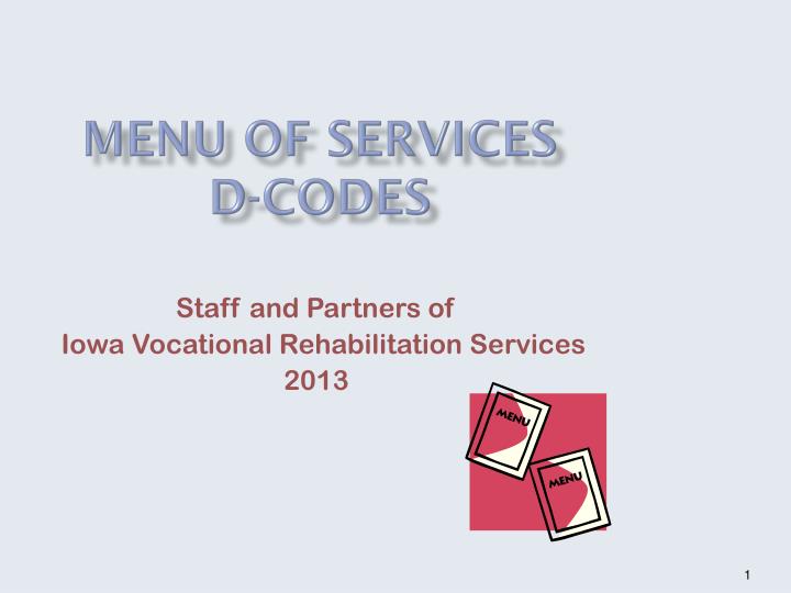 menu of services d codes