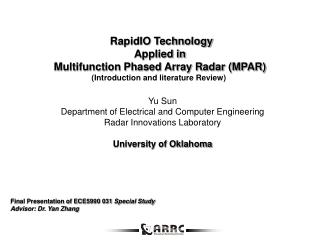 Yu Sun Department of Electrical and Computer Engineering Radar Innovations Laboratory