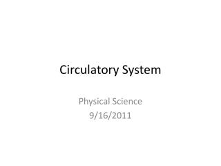 Circulatory System