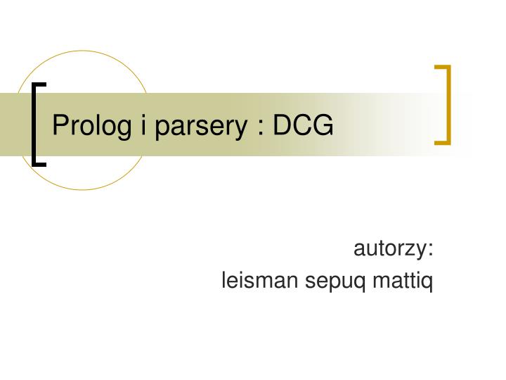 prolog i parsery dcg