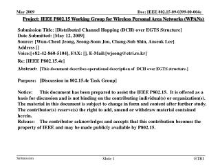 Project: IEEE P802.15 Working Group for Wireless Personal Area Networks (WPANs)