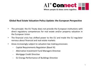 Global Real Estate Valuation Policy Update: the European Perspective