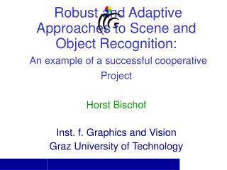 Horst Bischof Inst. f. Graphics and Vision Graz University of Technology