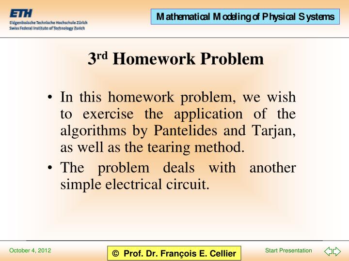 3 rd homework problem